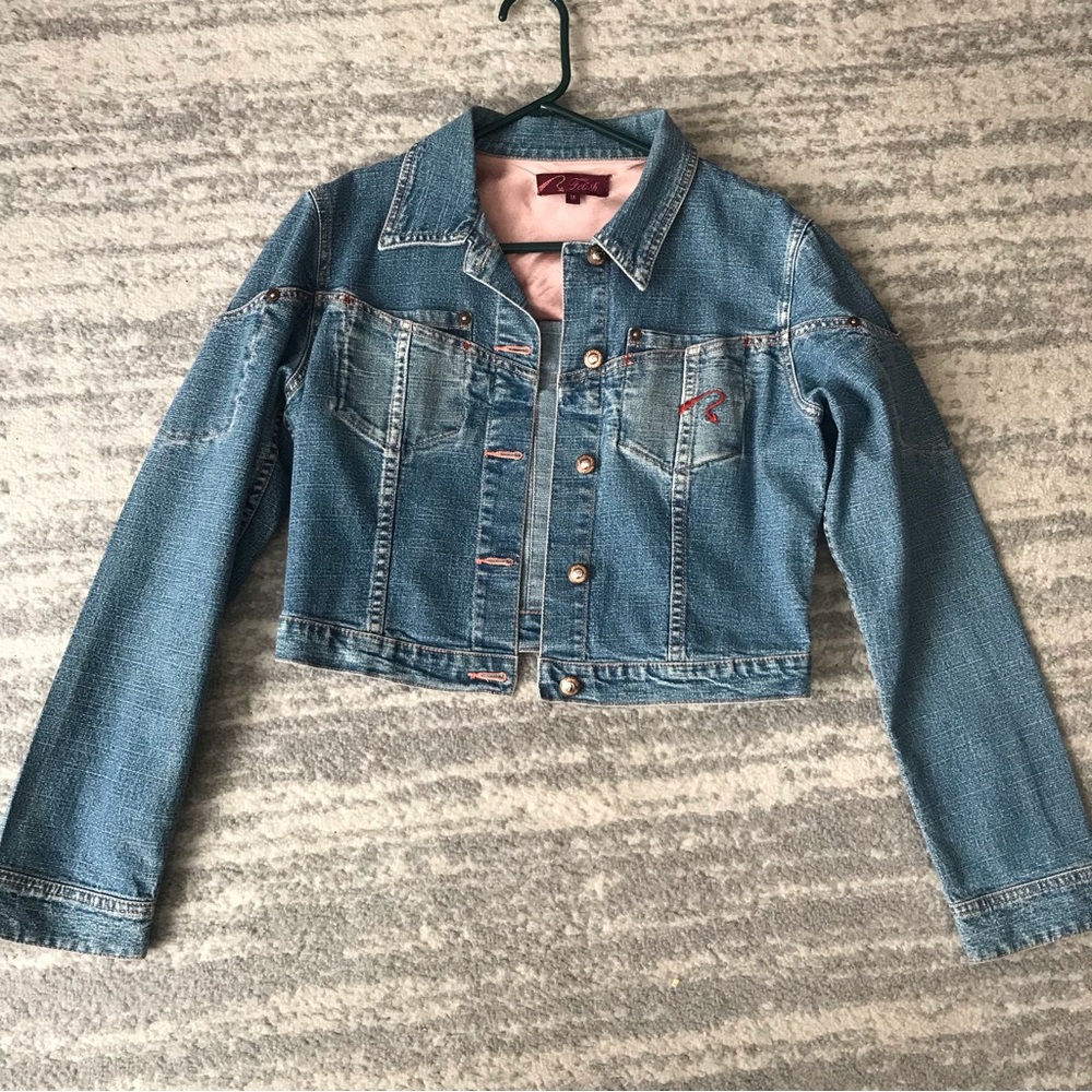 FETISH CROPPED DENIM JACKET SIZE M